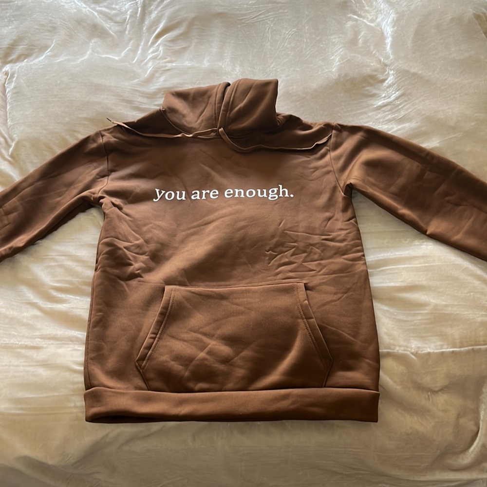 “You are enough” hoodie - mental health awareness hoodie!  Size Medium Brand New